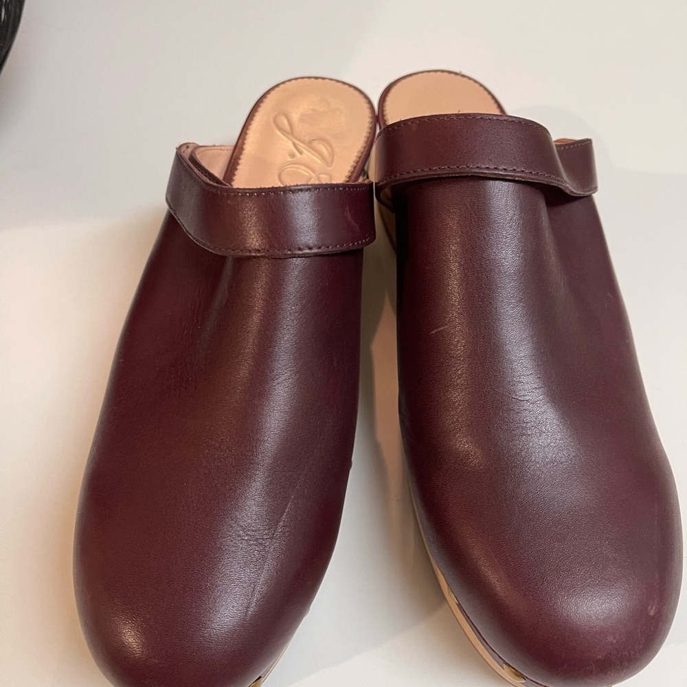 Jcrew leather Burgundy Leather Clogs